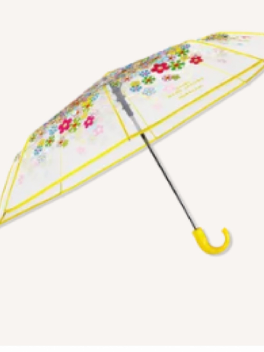 NWT Marc Jacobs Daisy Murakami Umbrella Clear Yellow & Multicolor Floral Print